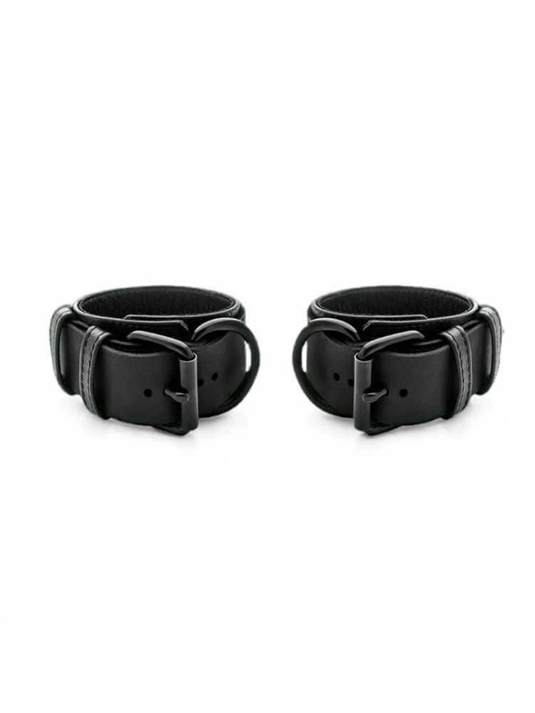 Men's Color-Blocked Genuine Leather Chest Strap Thong
