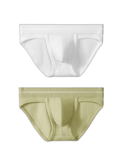 2 Pack Men's Waffle-Knit Cotton Separable Scrotum Support Briefs