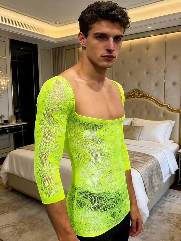 Men's Sexy Stretch Hollow Fishnet Hip-Hugging Dress