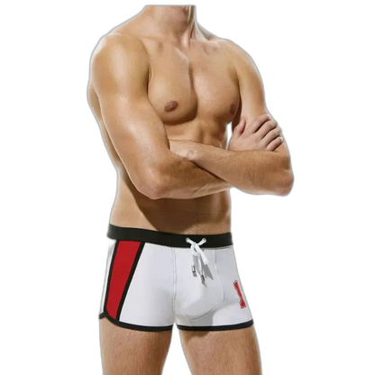 Oversized Nylon Boxer Swim Trunks