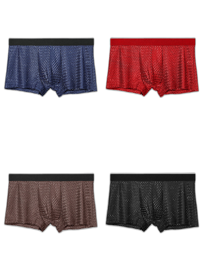 4 Pack Mesh Ice Silk Cool Fresh Men's Trunks