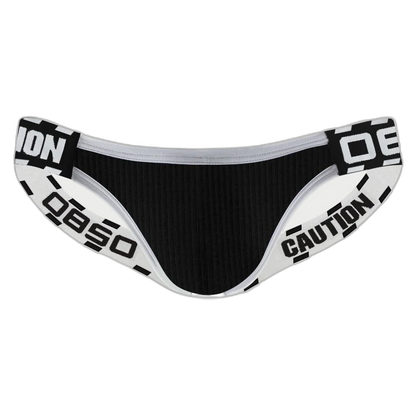 Low-Waist Caution Backless Thong