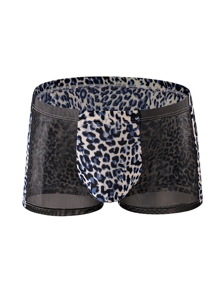 Men's Fashion Leopard Print Mesh Boxer Briefs
