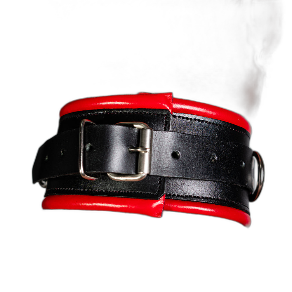 ruff GEAR Leather Padded Neck Collar Red