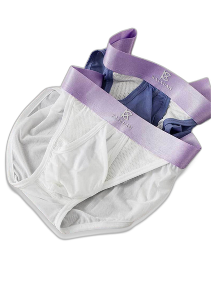 3 Pack Men's Ice Silk Breathable Mesh Low-Rise Classic Briefs