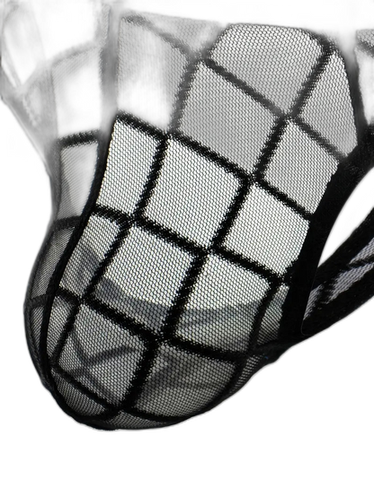 3 Pack Men's Low-Rise Lace Sexy Mesh Briefs And Thongs