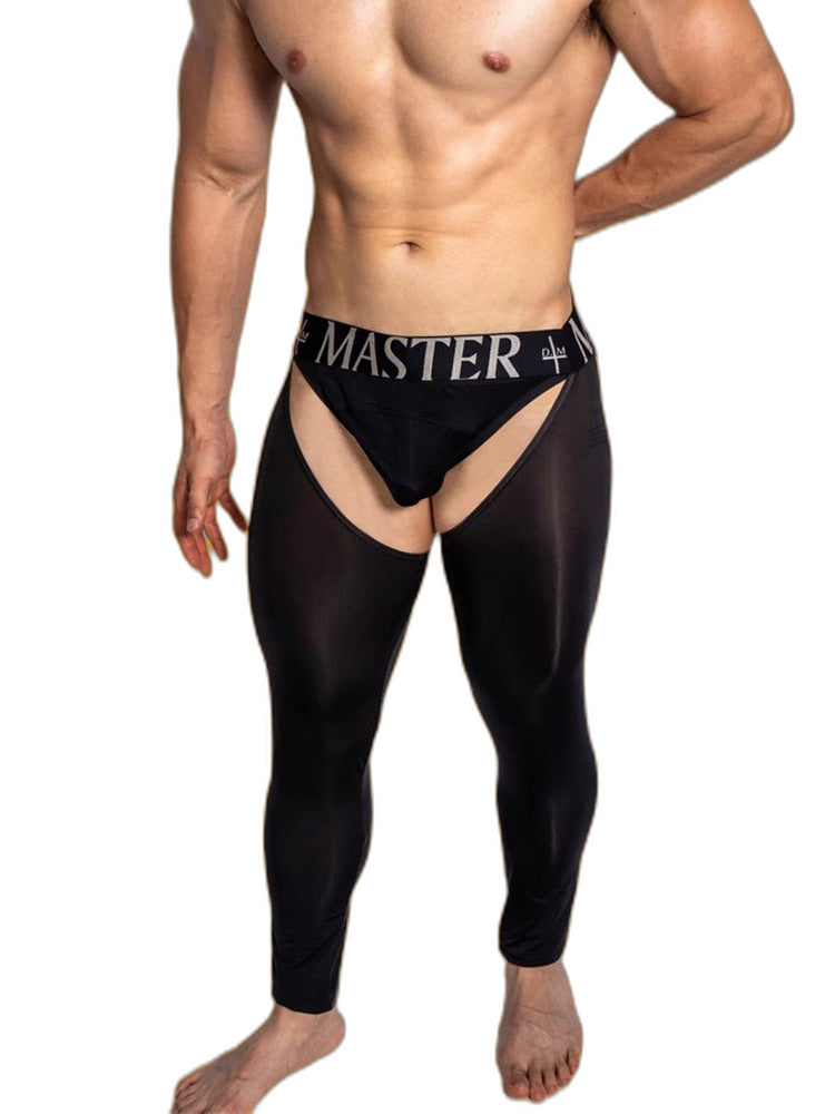 Men's Low-Waist Sexy Hollow Silk-Smooth Semi-Transparent Thermal Pants