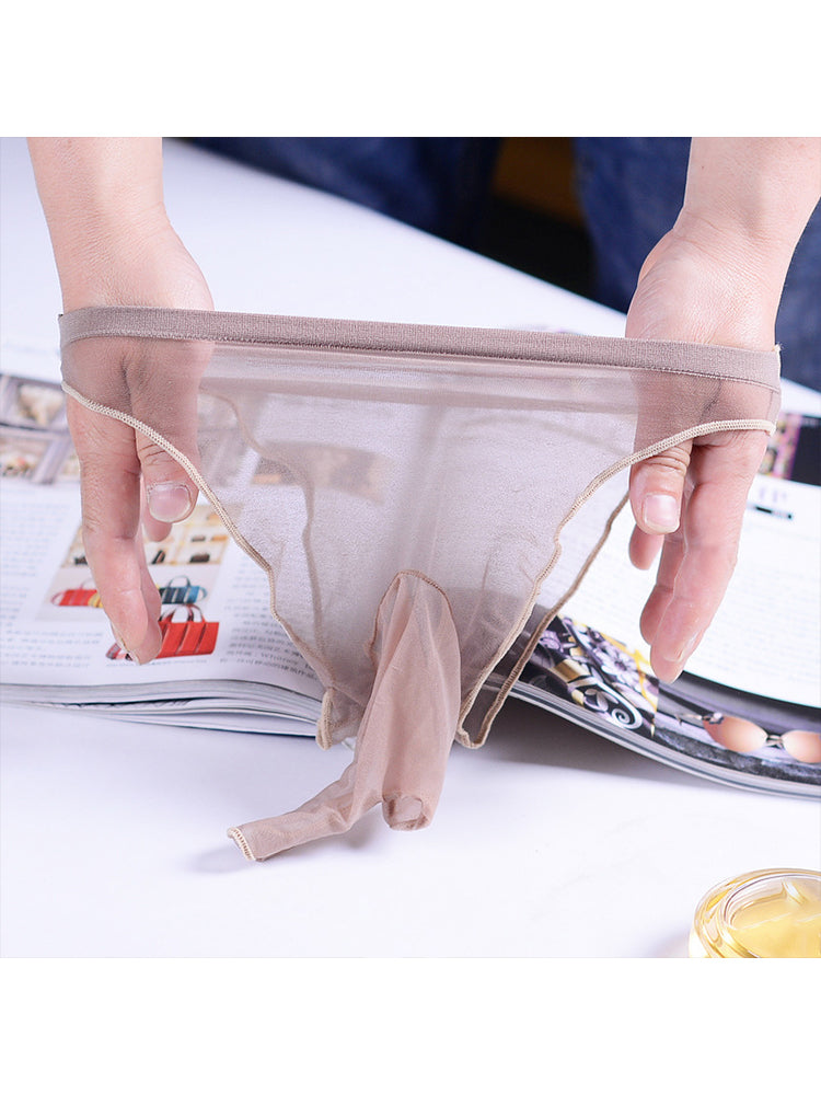 Men's Erotic Silk Super Thin Transparent Briefs