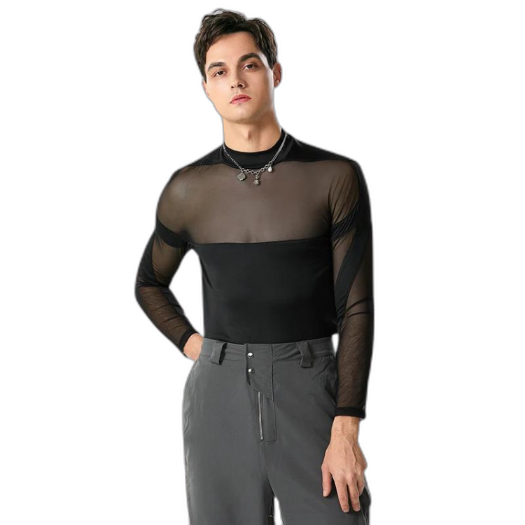 Turtleneck Long Sleeve Mesh Bodysuit