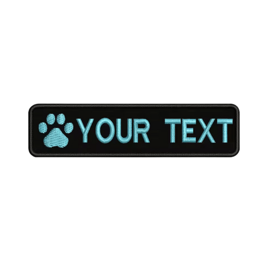 Custom Paw Patch 10cm X 2.5cm Aqua