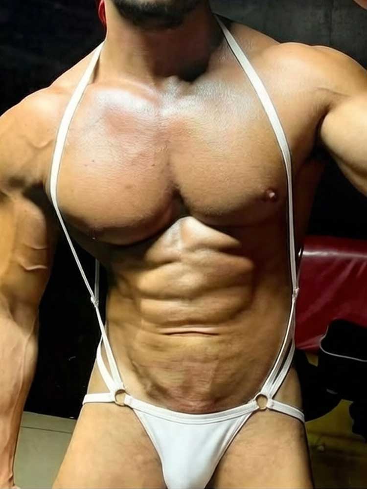 Men's Sexy Low-Rise Cut-Out High-Stretch Halter Thong