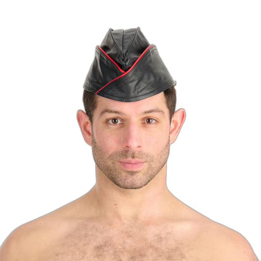 Prowler RED Leather Triangle Cap Black Red