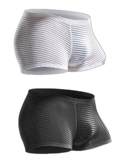 2 Pack Silk Striped Men's Super Thin Underwear