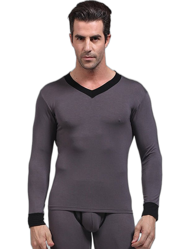 Mens Base Layers V-Neck Thermal Shirt