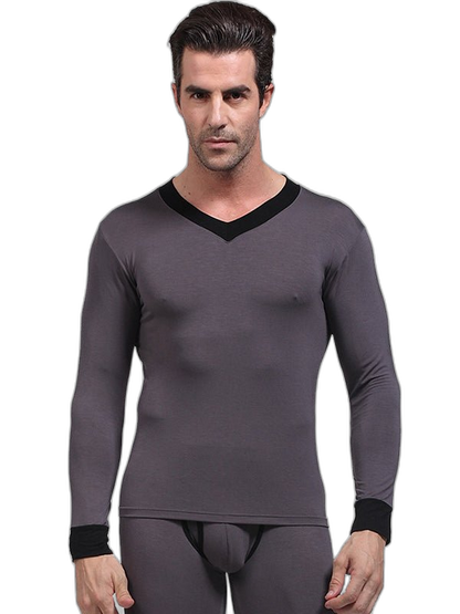 Mens Base Layers V-Neck Thermal Shirt