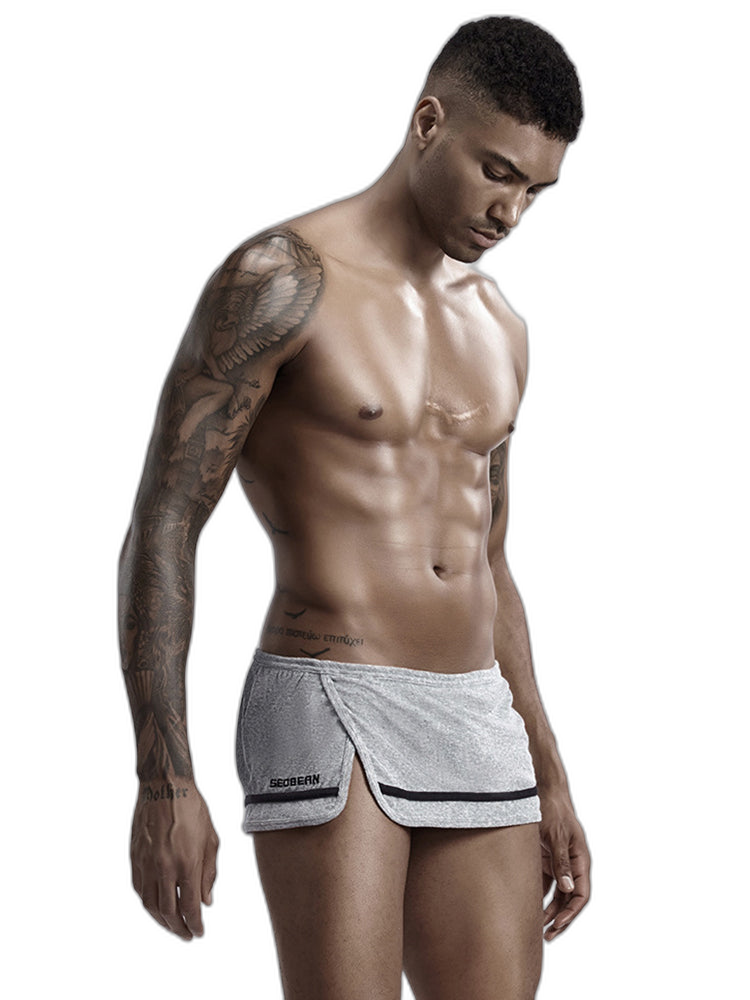 Men's Stylish Homewear Cotton Toweling Side Slit Shorts