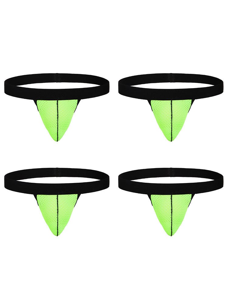 4 Pack Men's Single Pouch Ice Silk Sexy Thong