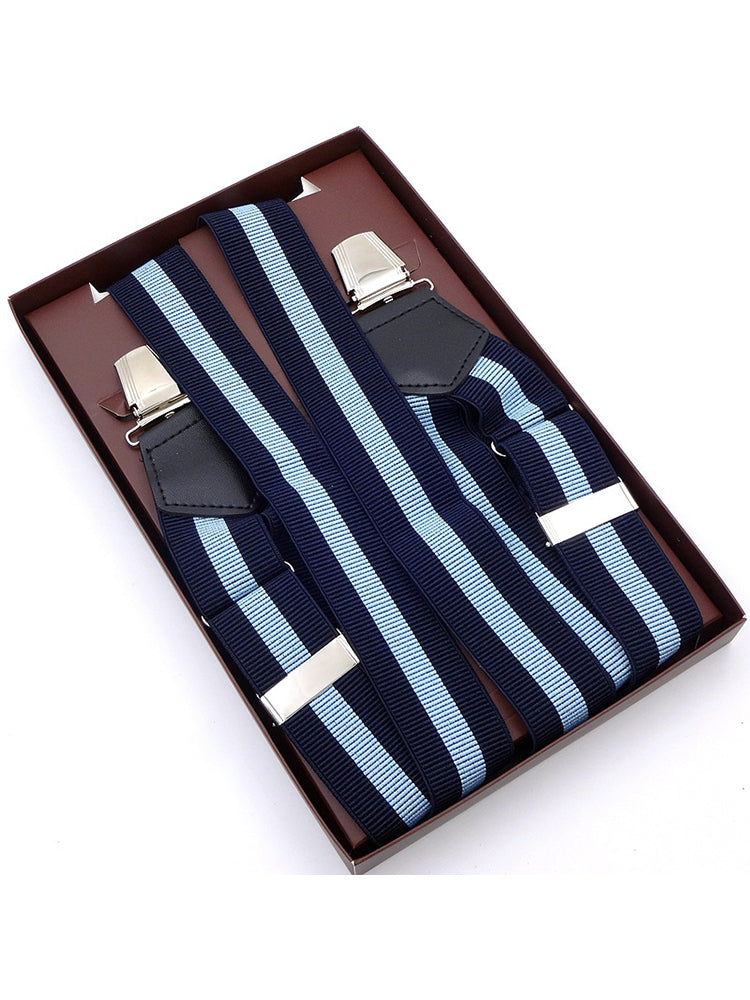 British style men's cheek suspenders with side clips