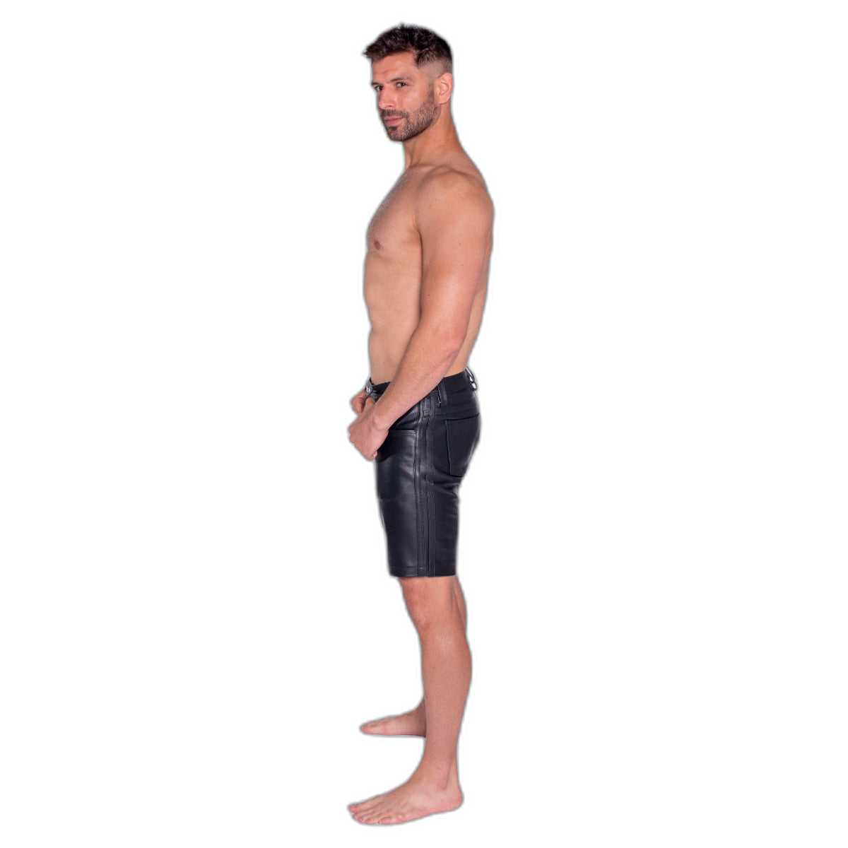 Prowler RED Leather Black Stripe Shorts Black