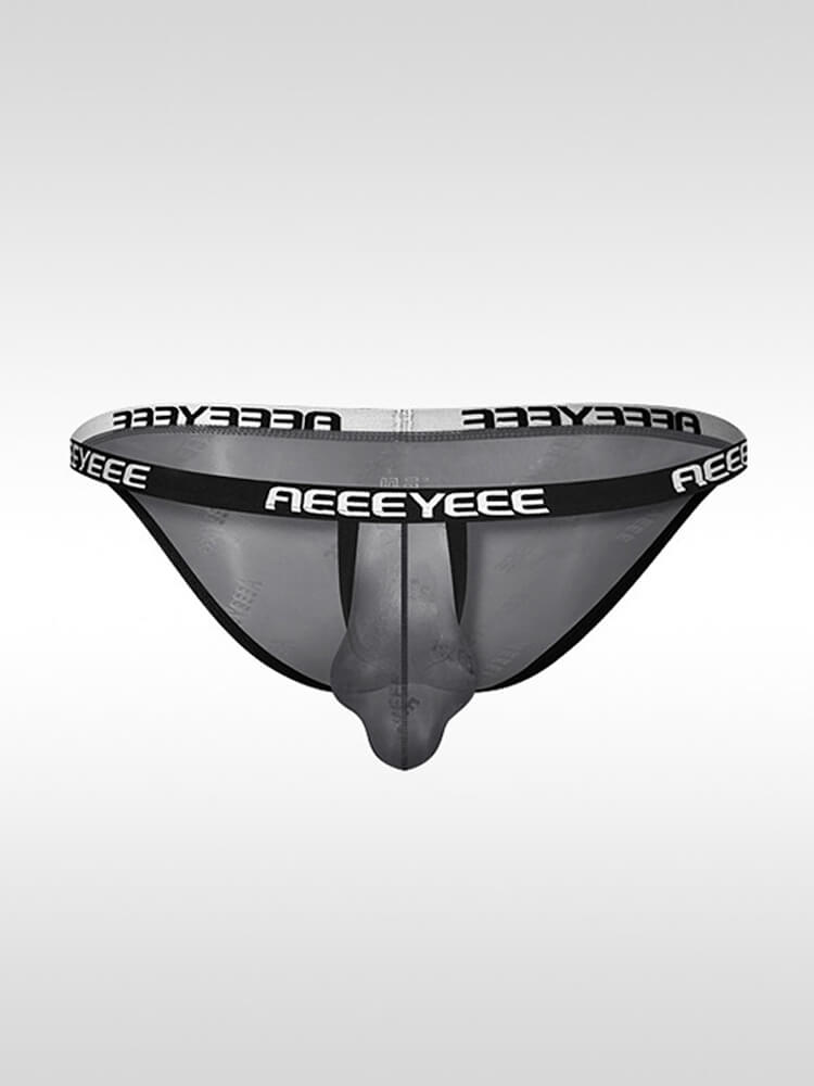 Men's Sexy High-Cut Low-Rise Transparent Briefs