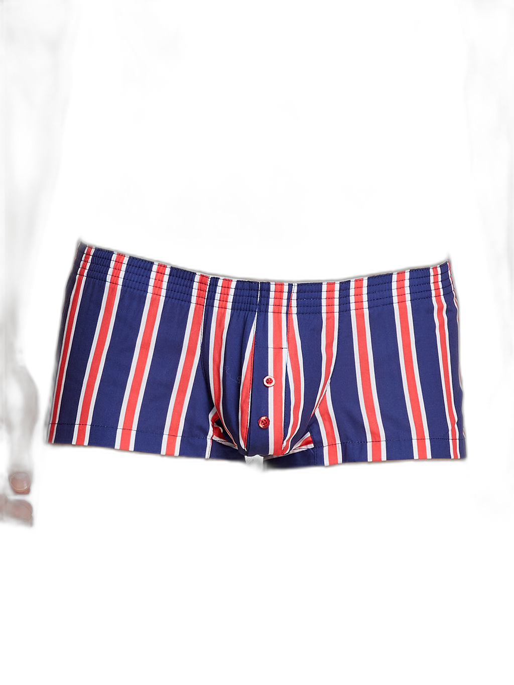 Men's Color Stripes Trunks With Button Fly
