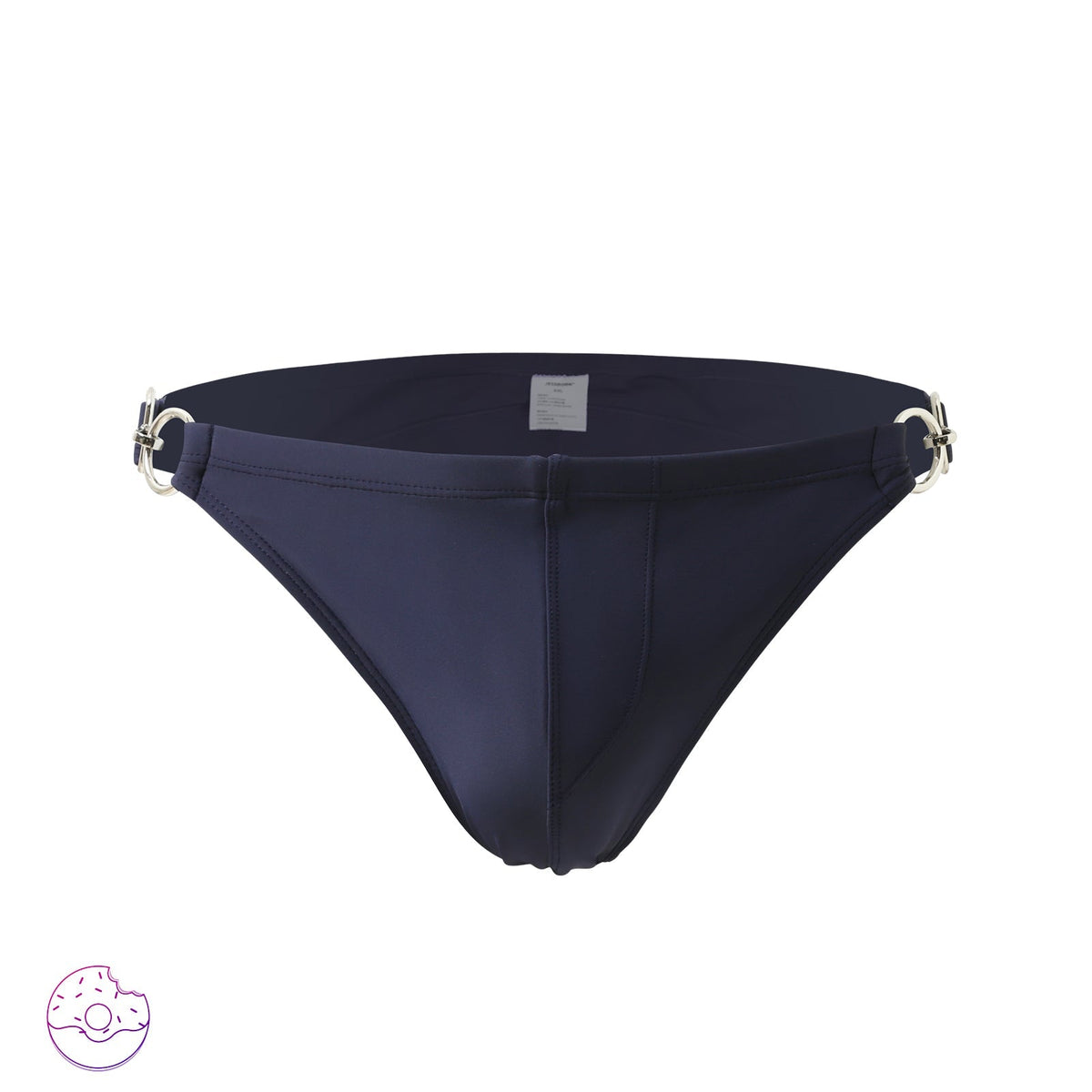 Men's Solid Color Metal Double Buckle Swim Bikini - Blue