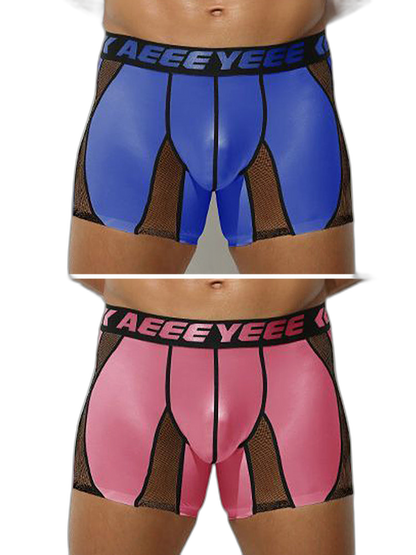 2 Pack Men's Workout Anti-Chafing Quick-Dry & Breathable Mesh Stretch Boxer Briefs