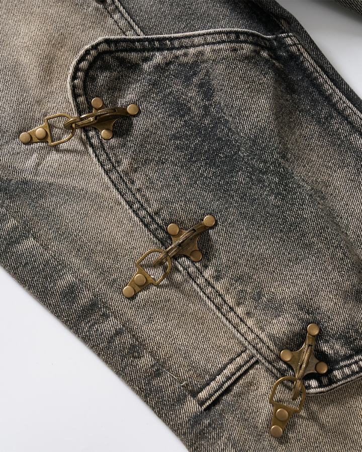 KIIKIO High Street Asymmetric Flared Slim Fit Jeans