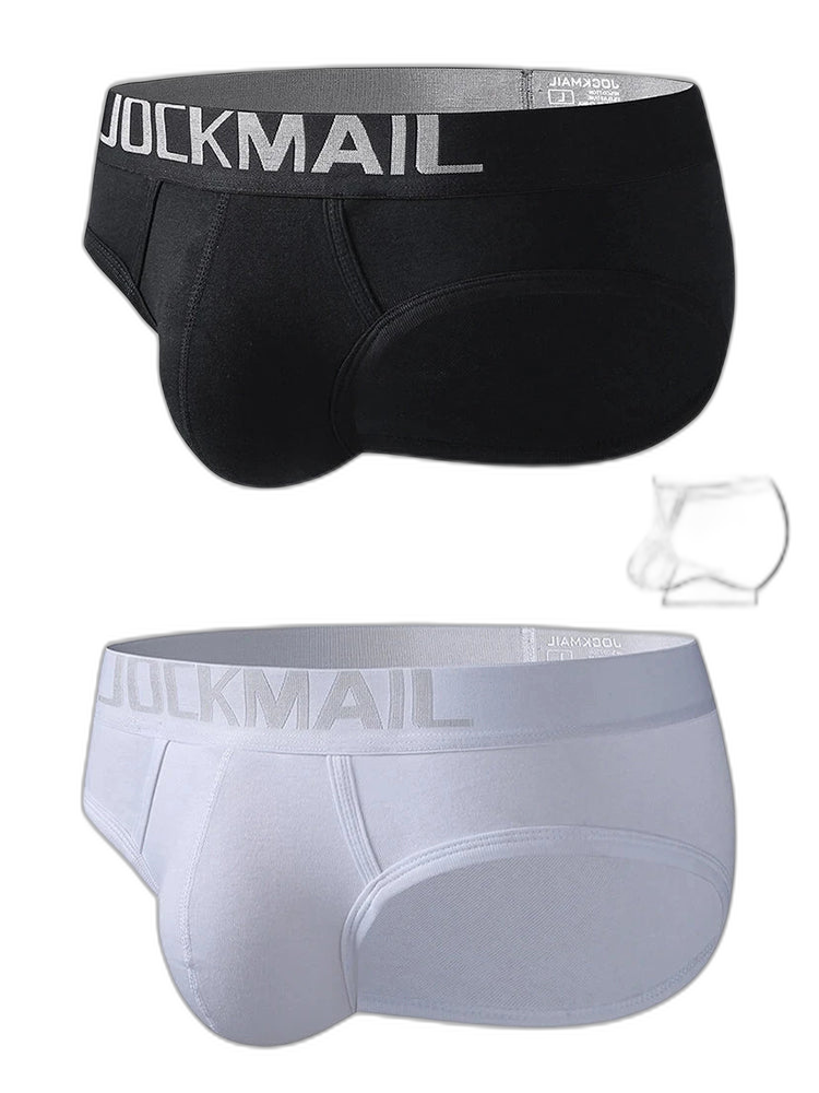 2 Pack Men's Sexy Cotton Support Contour Pouch Briefs
