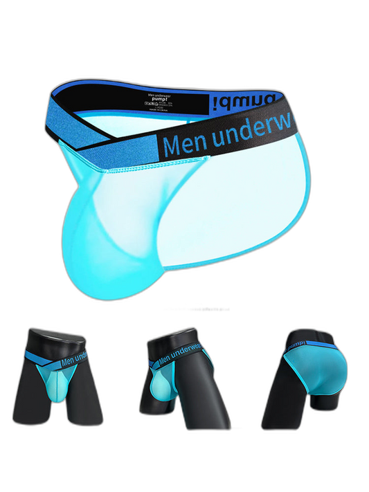 2 Pack Men's Ultra-Thin Semi-Transparent Sexy Sports Bikini