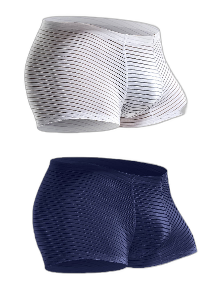 2 Pack Silk Striped Men's Super Thin Underwear