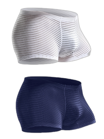 2 Pack Silk Striped Men's Super Thin Underwear