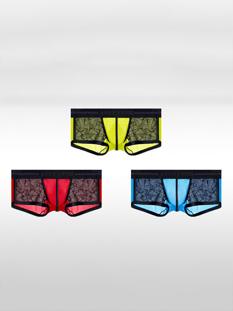 Men's Ice Silk Lace Sexy Sheer Ultra-Thin Trunks