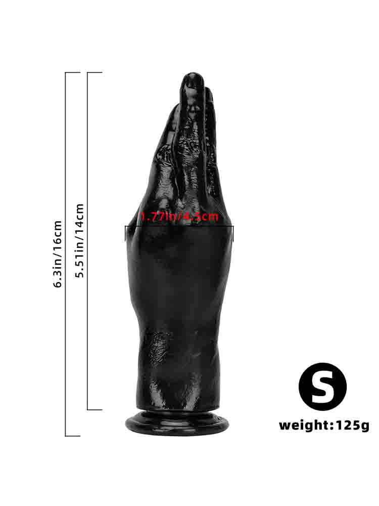 Black Hand Shape Suction Cup Anal Plug