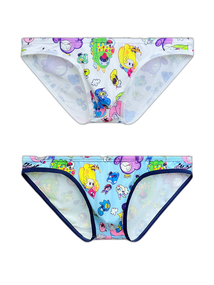 2-pack Men's Breathable Sports Cartoon Print Bikini