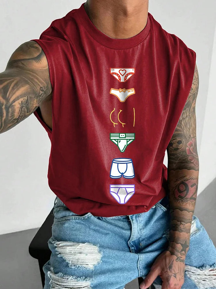 Men's Colorful Rainbow LGBTQ Print Vest Top