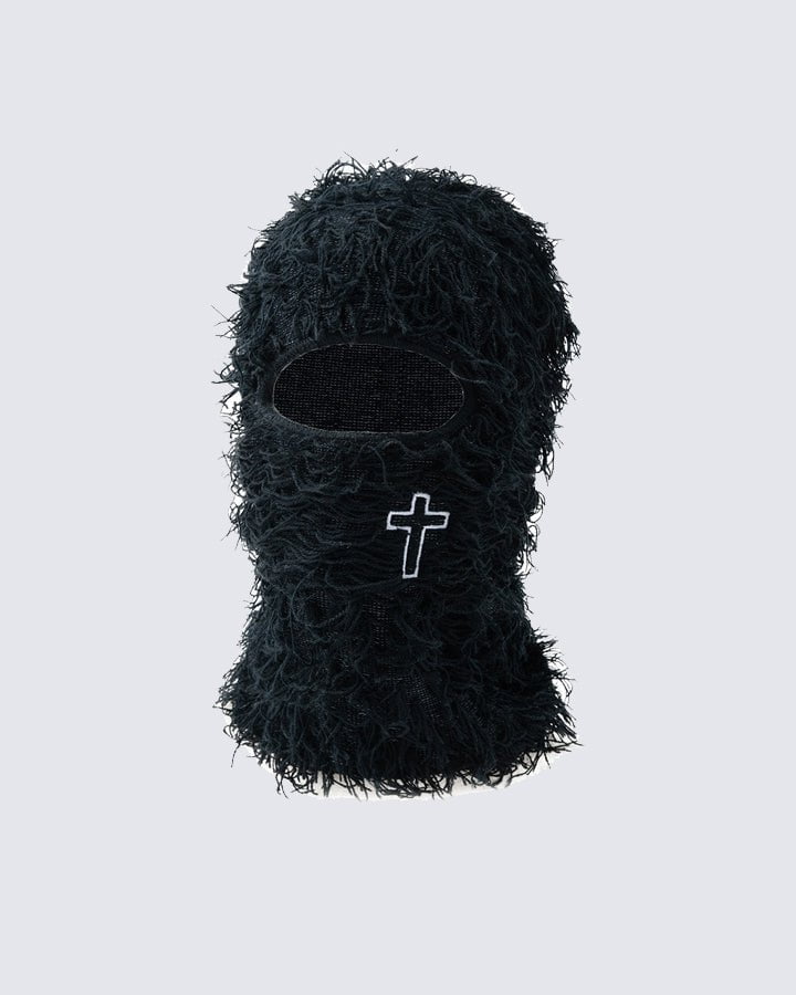 Embroidered Balaclava Knit Hat