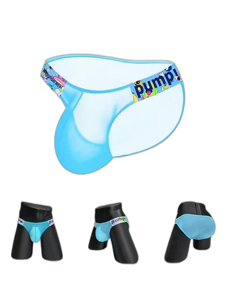 2 Pack Men's Low-Rise Seamless Sheer Breathable Briefs