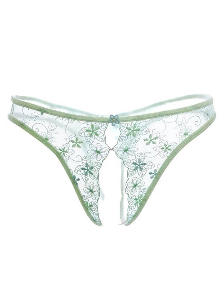Men's Sexy Transparent Open Crotch No-Remove Briefs 