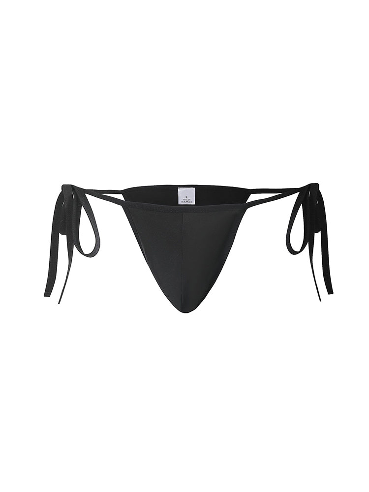 Men's Side Tie Solid Colour Triangle Swim Bikini