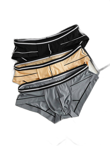 3 Pack Men's Semi-Transparent Comfortable Soft Skin-Friendly Minimalist Briefs