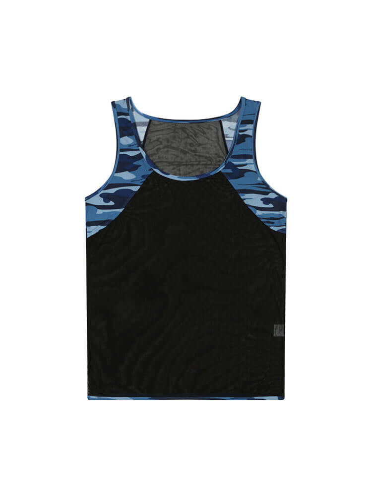Men's Camouflage Mesh Colorblock Stretch Vest