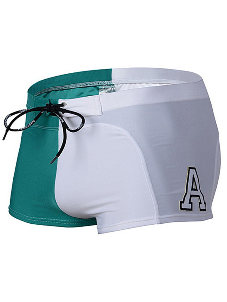 Men's Two-tone Stitching Fashion Swim Trunks