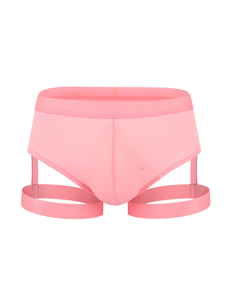 Men’s Sexy Solid Color Suspender Briefs