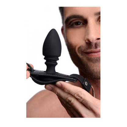 Strict Male Cock Ring Harness With Silicone Anal Plug
