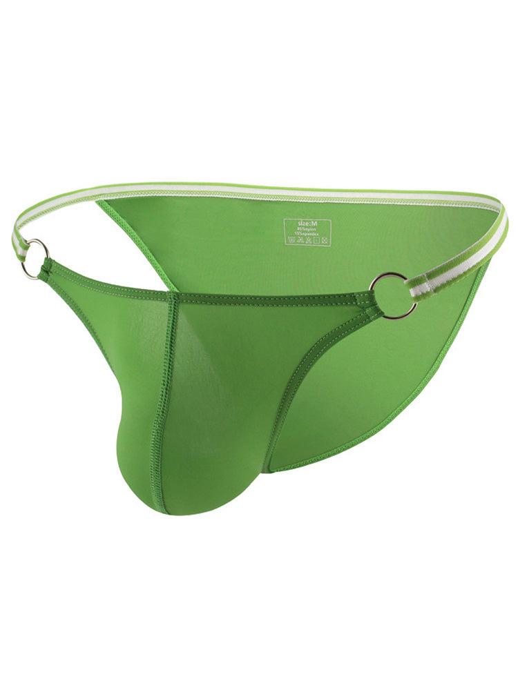 Men's Ice Silk Solid Color Nylon Briefs