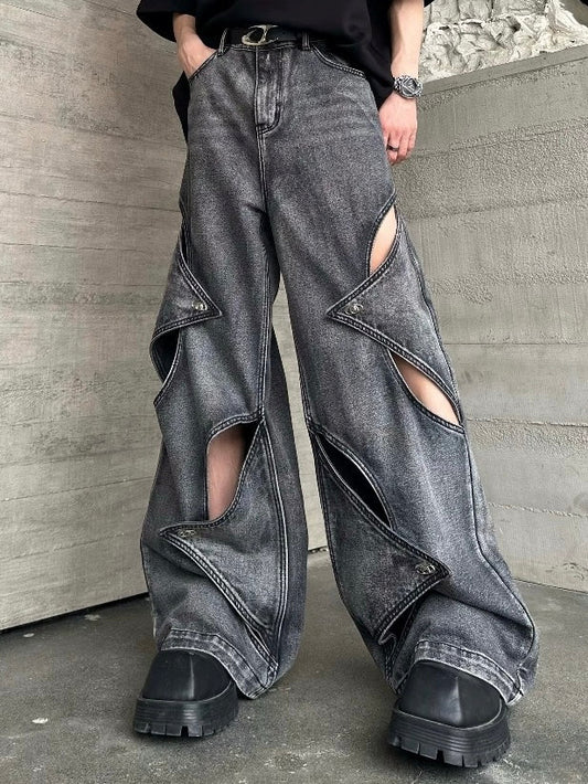 Star Cut-Out Baggy Jeans