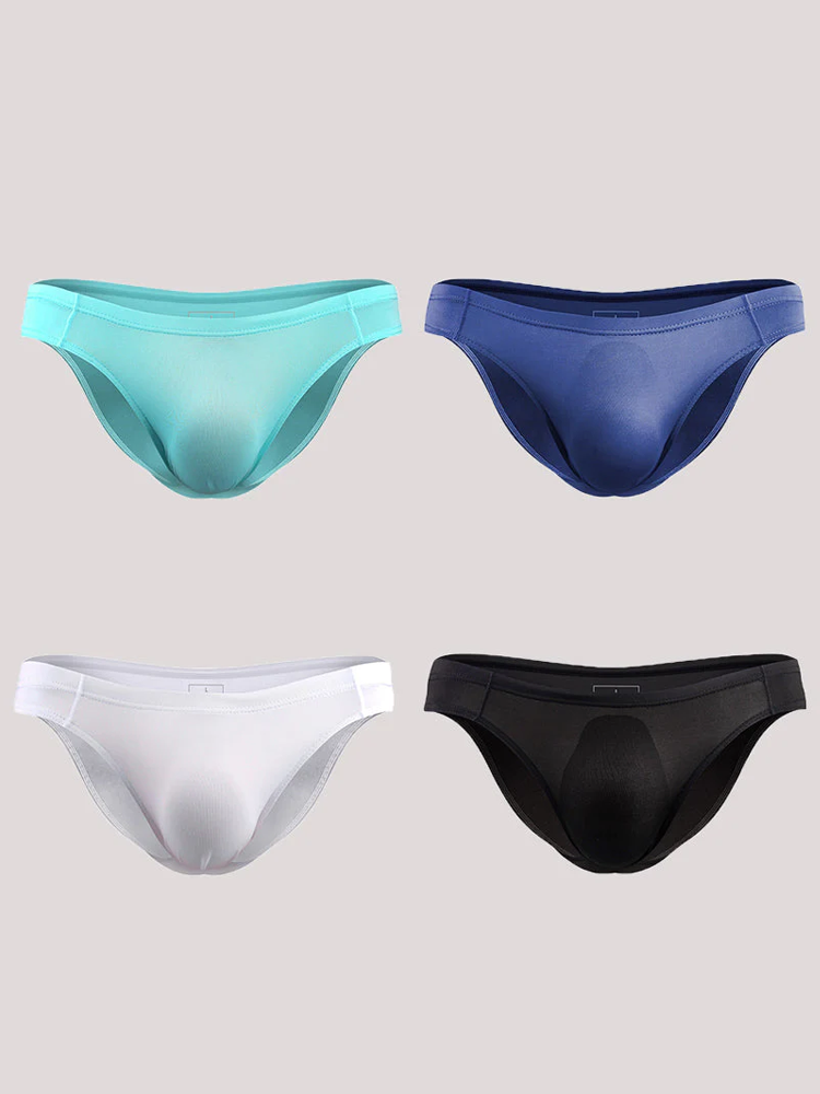 4 Pack Men's Support Pouch Traceless Ice Silk Underwear