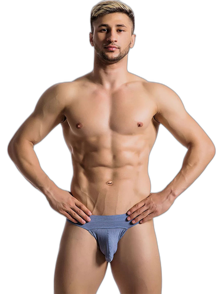 2 Pack Ball Support Pouch Ribbed Men's Bikini Underwear