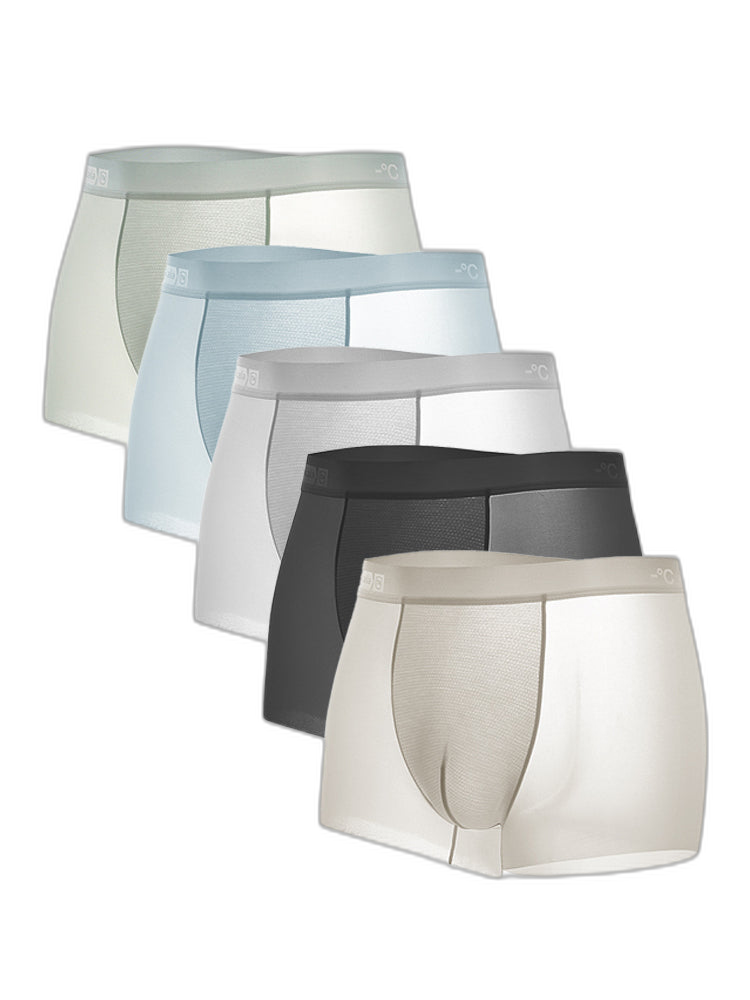 4 Pack Men's Breathable Ice Silk Antibacterial Sports Trunks